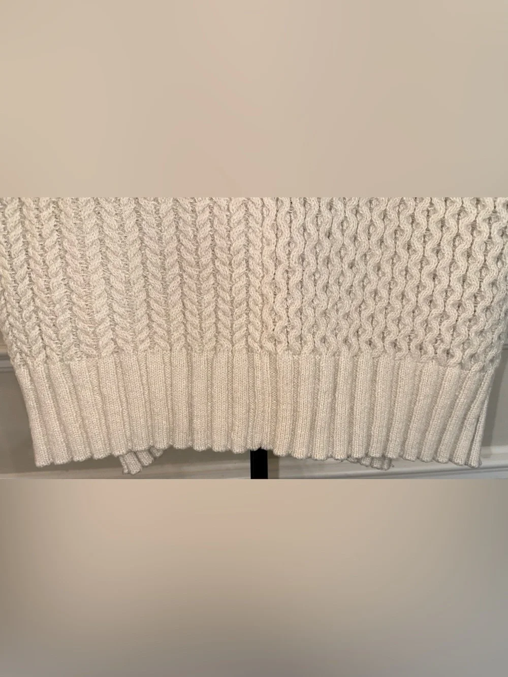 Altar'd State Cream Cable Knit V-Neck Sweater Vest! Size Medium. - Picture 4 of 10